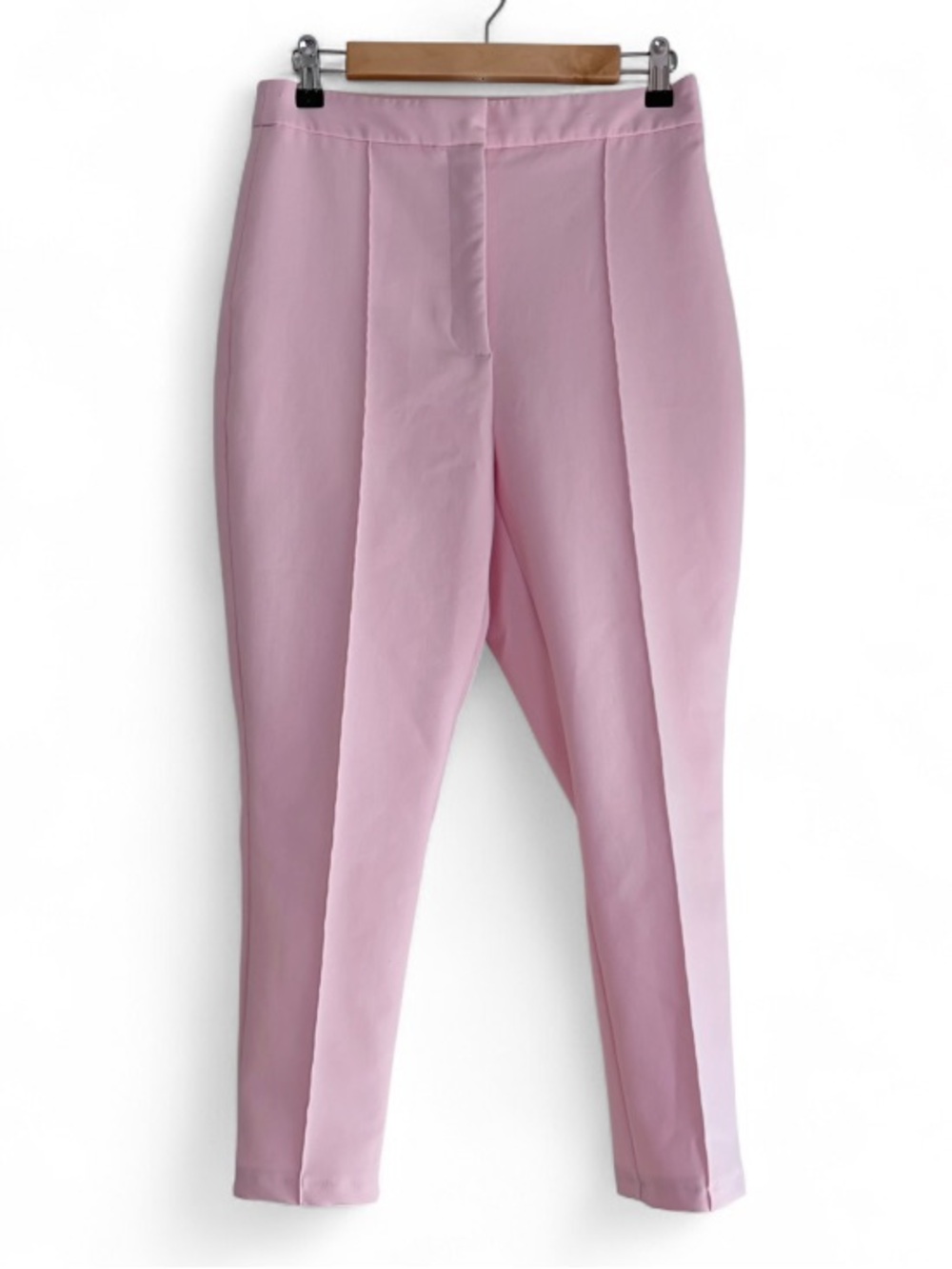 Zara Pale Pink High Waist Seamed Skinny Ankle Pants Size M